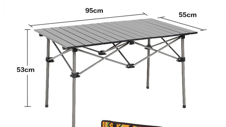 Folding Table and Chair Set for Camping, Outdoor, Beach, Barbecue, Self-Driving, Picnic Table, 7 Piece Set