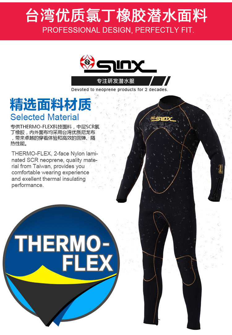 5mm Men's Wetsuit Thicken Long Sleeve Diving Clothing Sub Fishing Neoprene Surf Snorkeling Swimwear Sailing Suit Beach Equipment