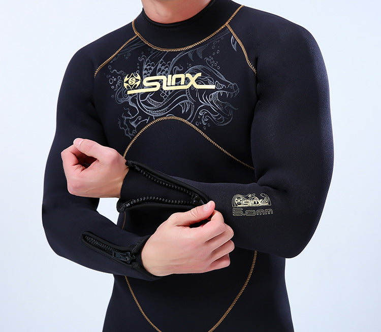 5mm Men's Wetsuit Thicken Long Sleeve Diving Clothing Sub Fishing Neoprene Surf Snorkeling Swimwear Sailing Suit Beach Equipment