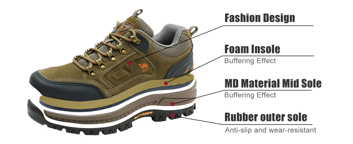 GOLDEN CAMEL Hiking Shoes Outdoor Male Sneakers Waterproof Tactical Trekking Shoes for Men Autumn New Climbing Camping Non-slip