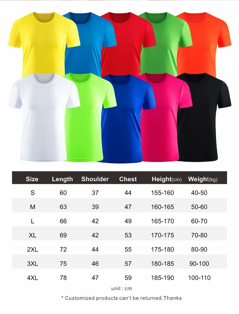 Round Neck Short Sleeve T-shirt Quick-drying Material Sports Running  Breathable Top Unisex Custom Printing Embroidery Clothing