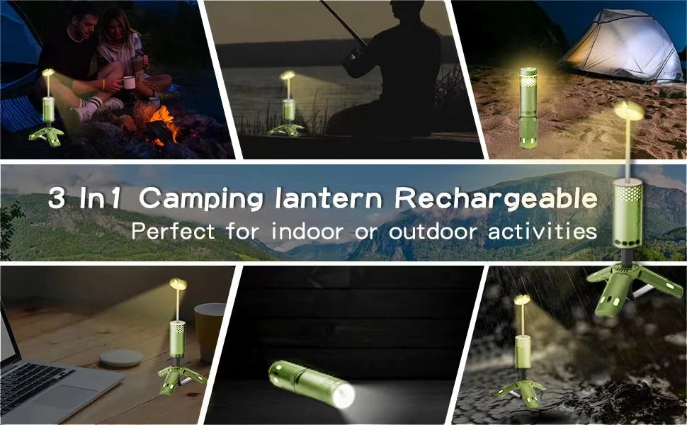 Portable Telescopic LED Camping Light Rechargeable Lantern for Outdoor Adventures Compact Magnetic Base Camping Tent Light