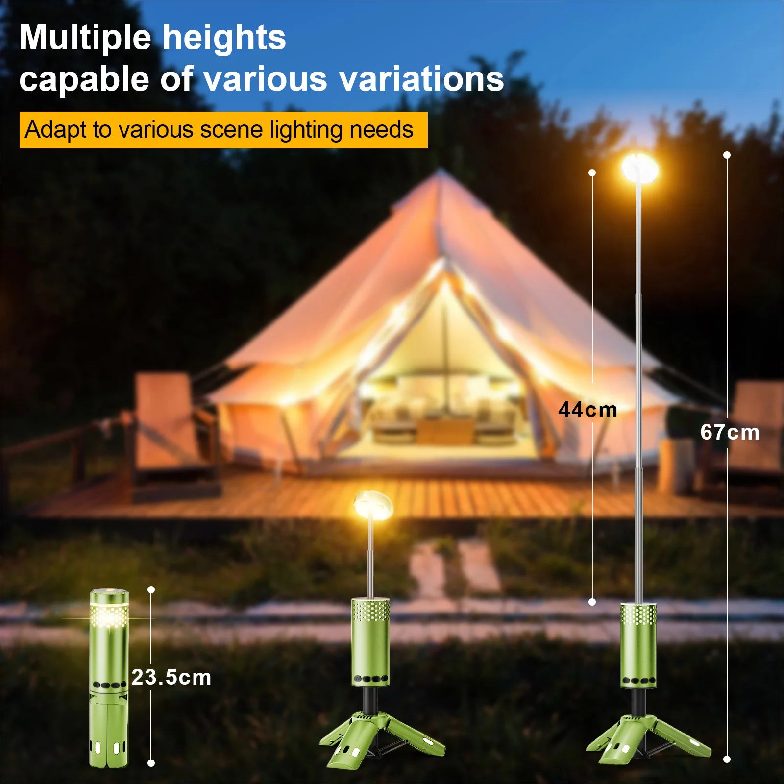 Portable Telescopic LED Camping Light Rechargeable Lantern for Outdoor Adventures Compact Magnetic Base Camping Tent Light