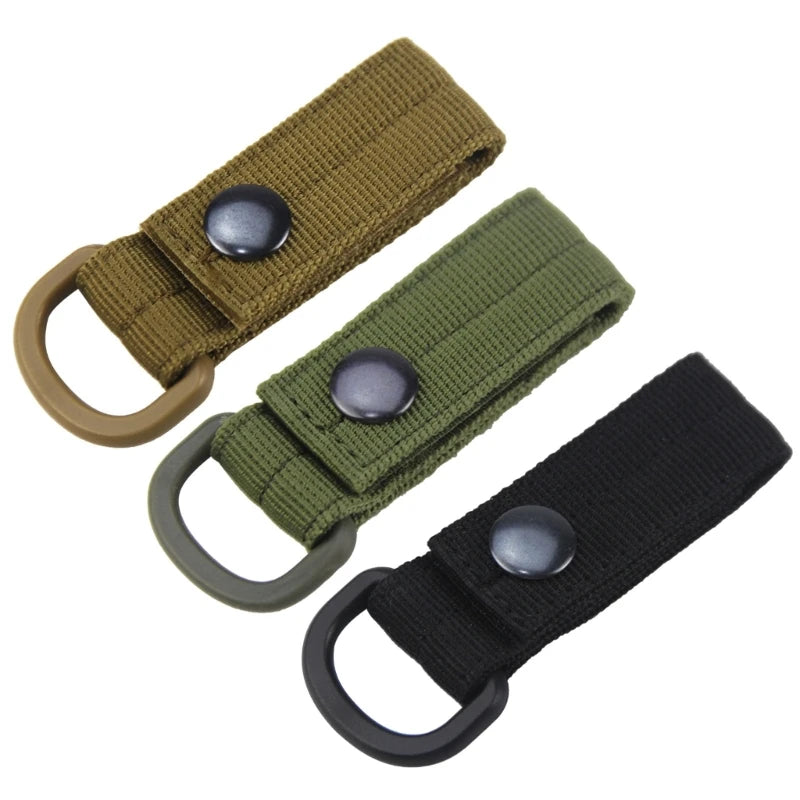 5pcs Carabiner Nylon Key Hook Webbing Buckle Hanging System Molle Belt Buckle Clip Hanging Camping Backpack Accessories