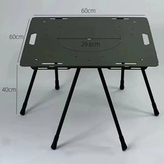 Tryhomy Aluminum Alloy Picnic Table Set  Ultraligh Folding Table 6 Adjustable Legs Desk Tactical IGT Table Outdoor BBQ