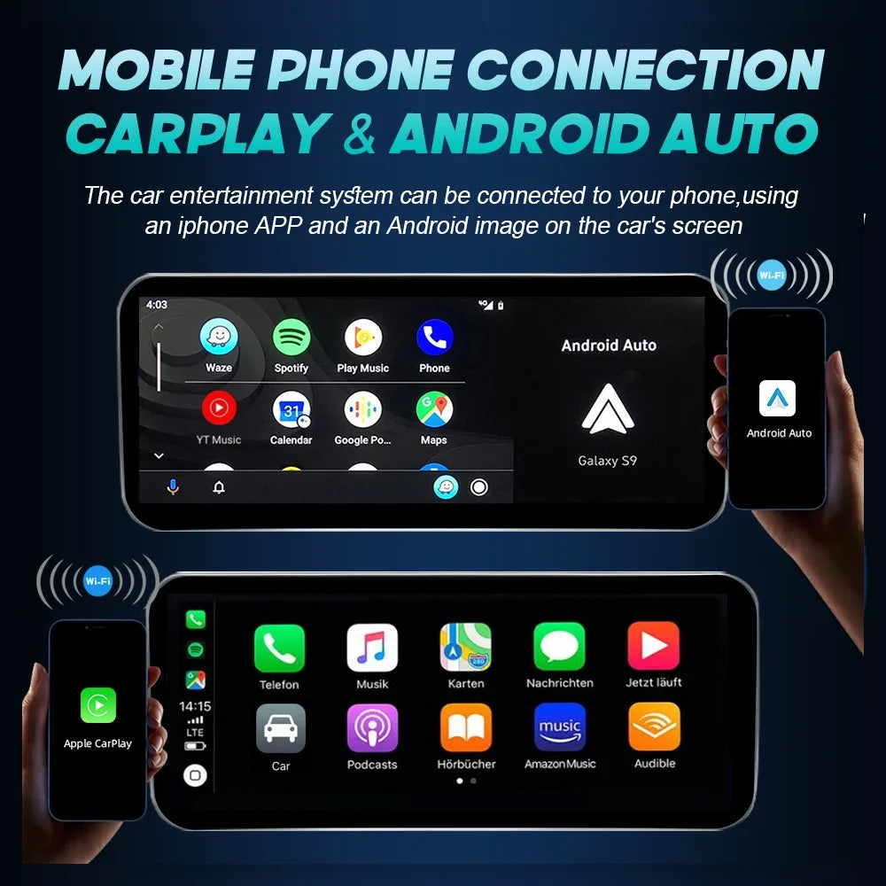 Android 14 Wireless CarPlay For Mercedes Benz C Class W205 2014-2018 Car Multimedia Navigation GPS SWC DSP 4G WiFi