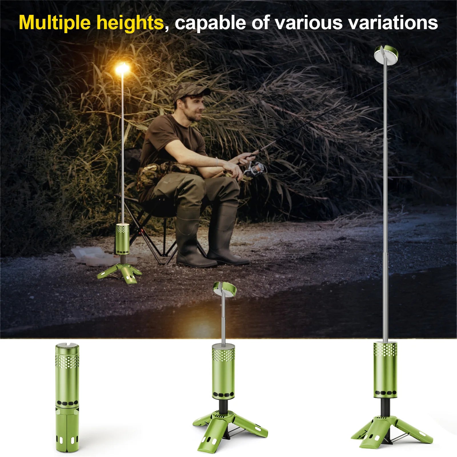 Portable Telescopic LED Camping Light Rechargeable Lantern for Outdoor Adventures Compact Magnetic Base Camping Tent Light