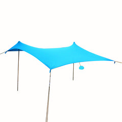 3x3M Portable Fabric Sun Shelter - Sand Anchored for Beach and Summer Camping