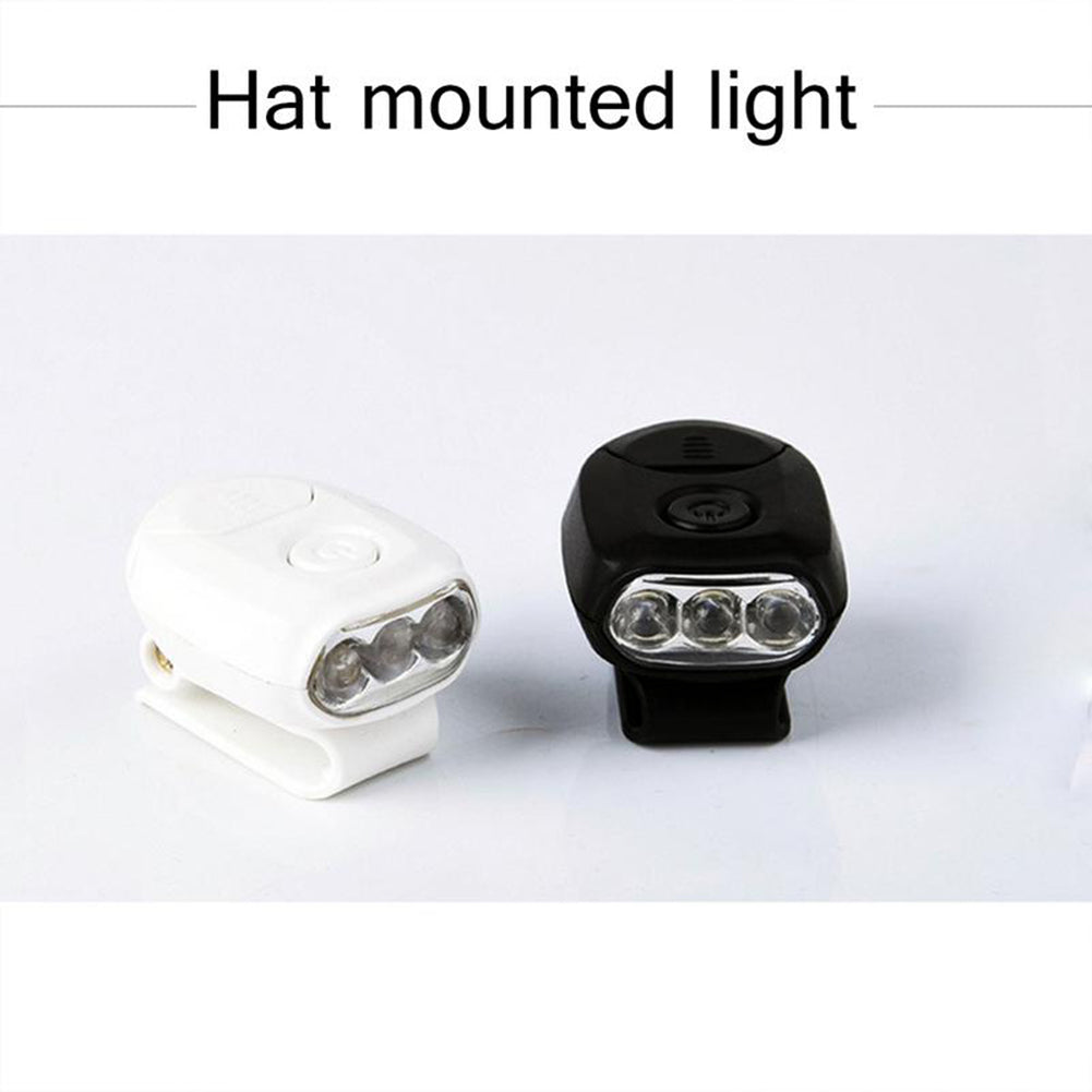 Mini 3 LED Headlamp Portable Cap Light 90° Rotatable Head Flashlight Clip-on Hat Light Bright Head Lamp Lantern Camping Cycling