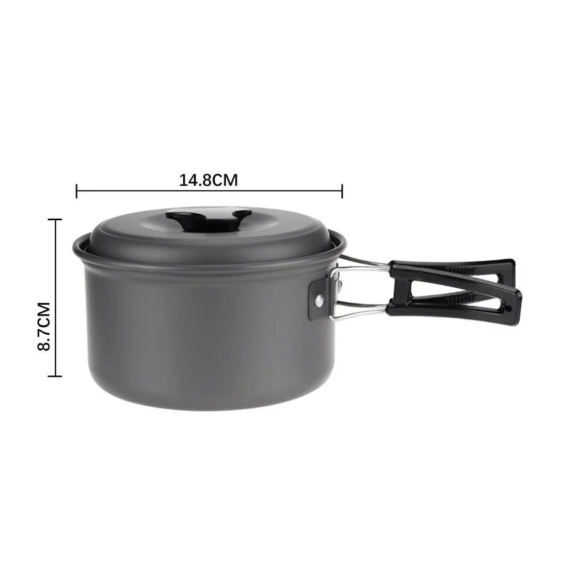 1 Person Ultralight Outdoor Camping Cookware Single Cooking Pot Utensils for Hiking Picnic Backpacking Tableware Pot