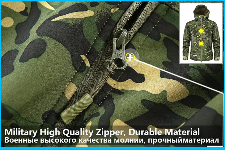 Hiking Jackets Men Camouflage Tactical Jacket Autumn Winter Shark Skin Soft Shell Waterproof Jacket Windbreaker