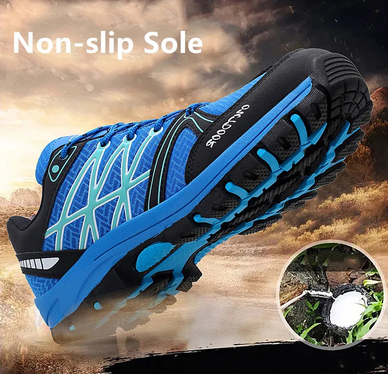 Summer Green Men Hiking Shoes Outdoor Non-slip Low Men Sport Sneakers for Trekking Climbing Breathable Mesh Walking Trainers Men