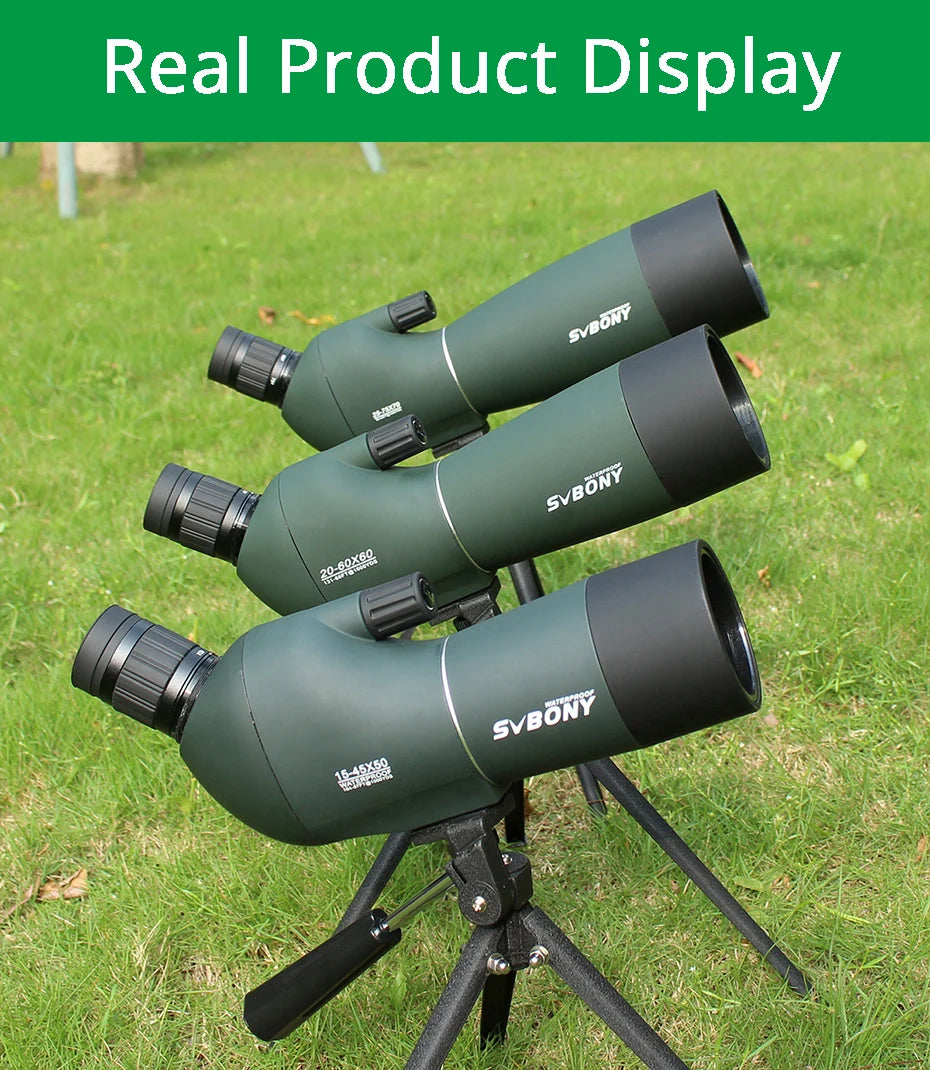 SVBONY SV28 Spotting Scopes with Tripod,25-75x70,Waterproof,Range Shooting Scope,Compact, for Target Shooting,Wildlife Viewing