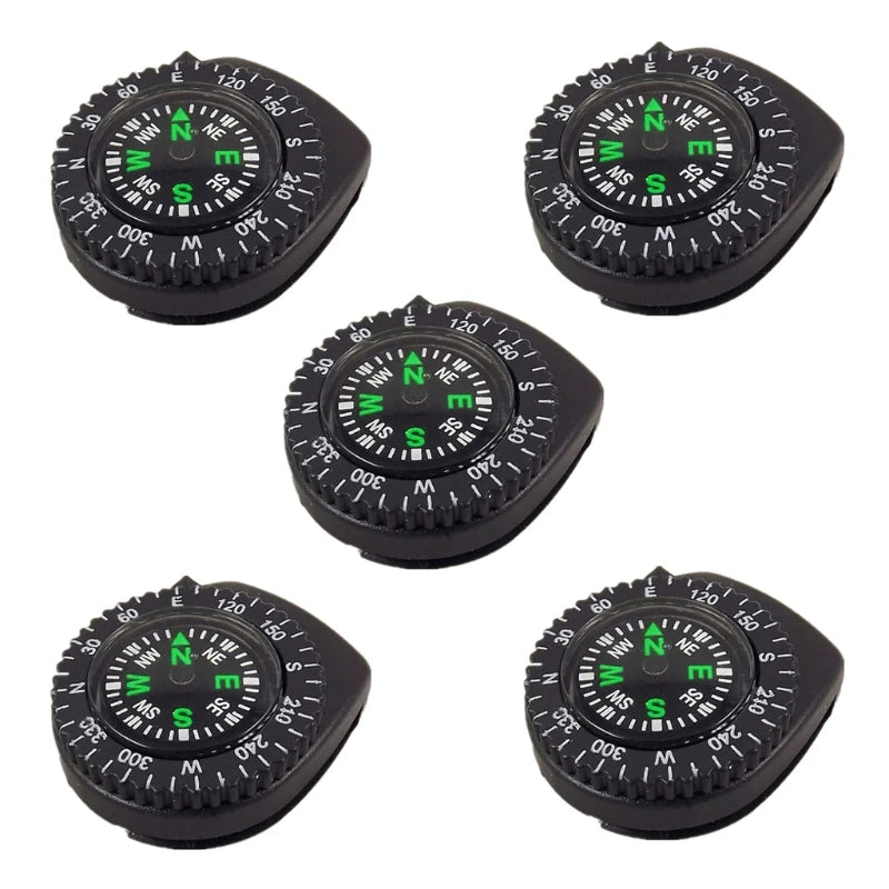 5pcs Mini Portable Compass Watch Band Slip Navigation Compass Wrist Camp Navigation Compass Watch Strap Survival