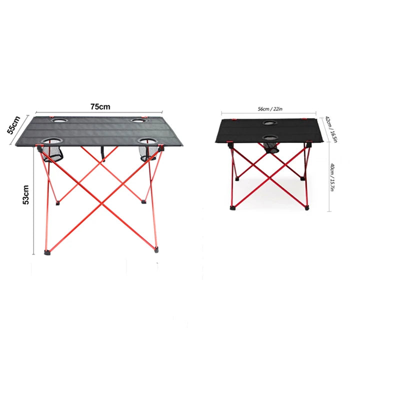 All Aluminum Alloy Folding Tables and Chairs Outdoor Picnic Table Set Ultra-light Casual Barbecue Camping Table Portable