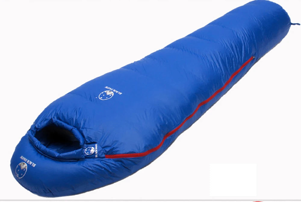 Very Warm White Goose Down Filled Adult Mummy Style Sleeping Bag Fit for Winter Thermal 4 Kinds of Thickness Travel Camping