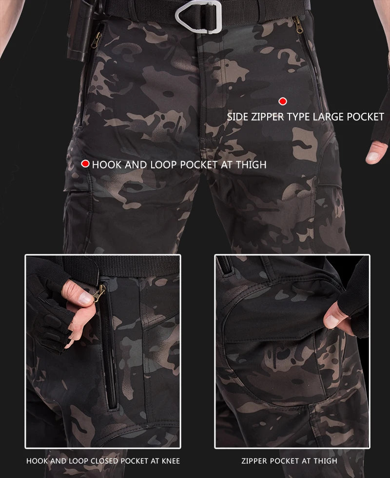 Soft Shell Jacket Pants Uniform Camo Hunting Outfit Tactical Suit Men Clothes Hiking Jackets Waterproof