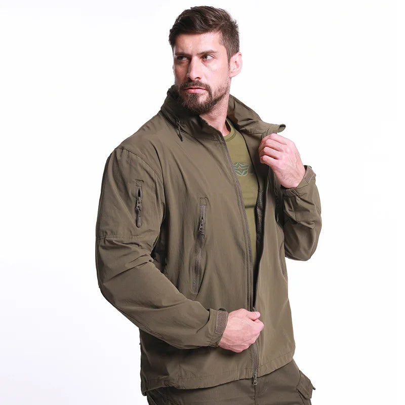 ESDY Sports Jacket Thin Single Layer Sunscreen Skin Clothing Outdoor Climbing Combat Tactical Swat Hiking Trekking Fishing Suits