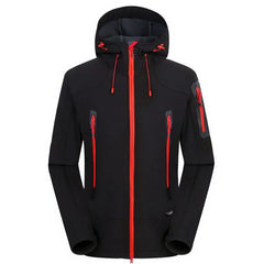 NUONEKO Softshell Jacket Mens Windproof Jackets Male Soft Shell Windbreaker Skiing Hiking Trekking Thick Fleece Warm Coats JM05