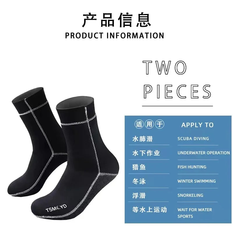 NEW Underwater Winter Scuba Diving Beach Socks 3mm Neoprene Men Women Printing Swimming Warm Non-slip Coral Snorkeling Equipment