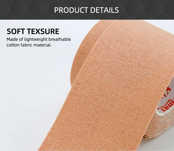 Kindmax Fixed Tape Kinesiology Tape for Face Muscle Knee Pain Relief, Lift Up Beauty Wrinkle Face Tapes First-aid Kit 5cm 5m