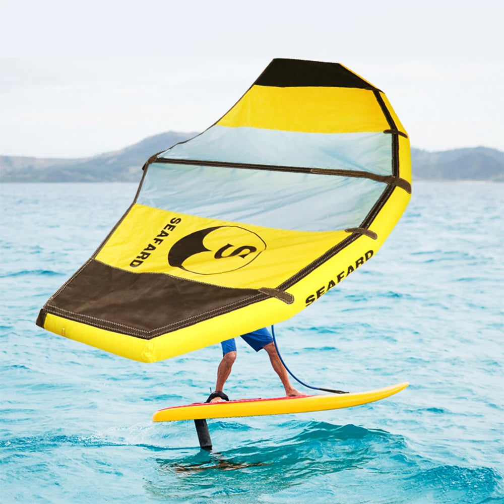 Foldable Windsurfing Inflatable Kite Kiteboarding Wing For Water/Land Flying Shortboard Funboard