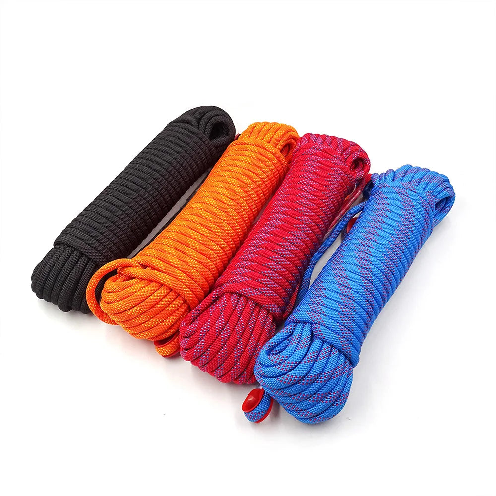 Outdoor 8mm Climbing Rope Rock High Strength Static Survival Emergency Fire Rescue Safety Rope Cord Hiking Accessory Equipment