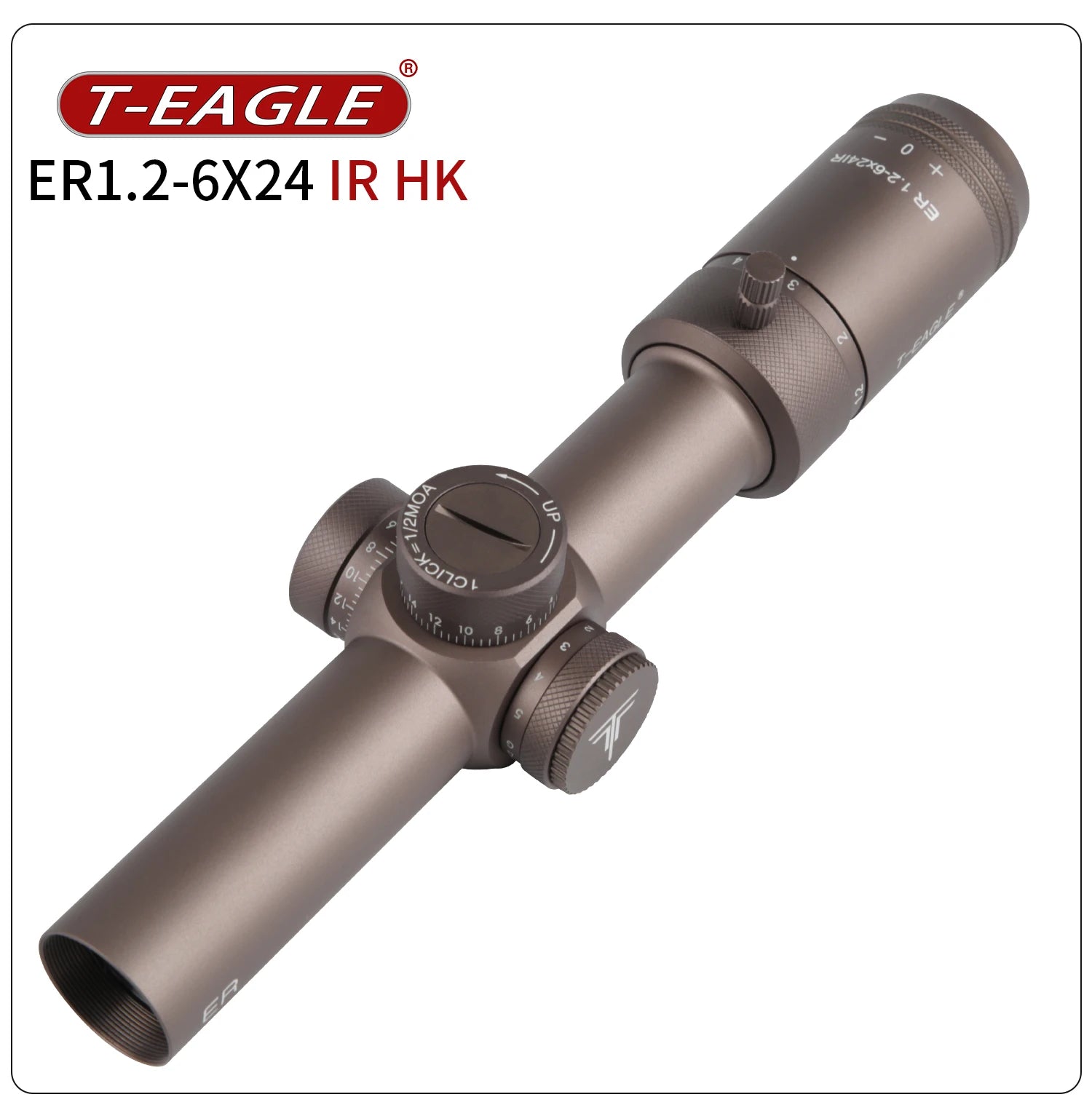 T-EAGLE ER 1.2-6 X24 IRHK Tactical Riflescope Spotting Scope for Rifle Hunting Optical Collimator Air Gun Sight Red Green Light