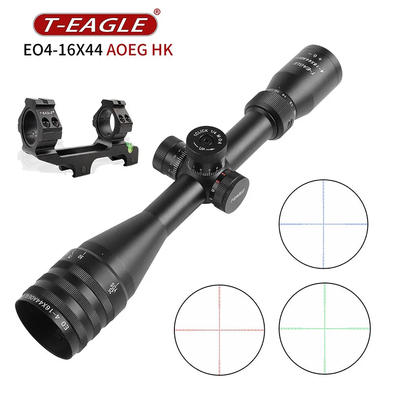 EO 4-16X44AOEG HK Riflescope Spotting Scope for Hunting Optical Collimator Gun Sight Red Green Blue Illumination Airsoft pistol