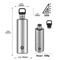 FEIJIAN Stainless Steel Water Bottle Portable Cycling Sports Bottle Leakproof BPA Free Large Capacity With Bottle Bag