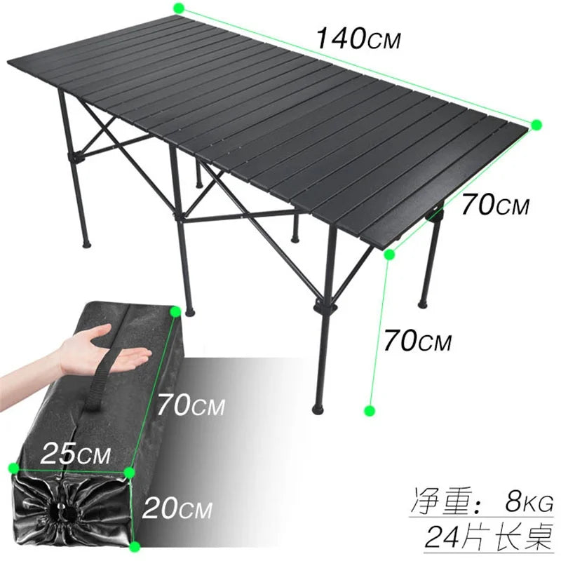 New Outdoor Folding Table Chair Camping Aluminium Alloy BBQ Picnic Table Waterproof Durable Folding Table Desk