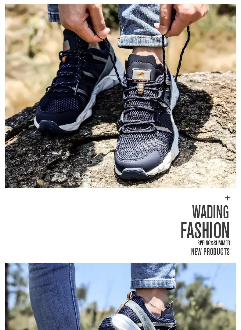 HUMTTO Brand Summer Hiking Shoes Man Breathable Water Sneakers for Men Trekking Sandals Male Outdoor Climbing Walking Shoes Mens