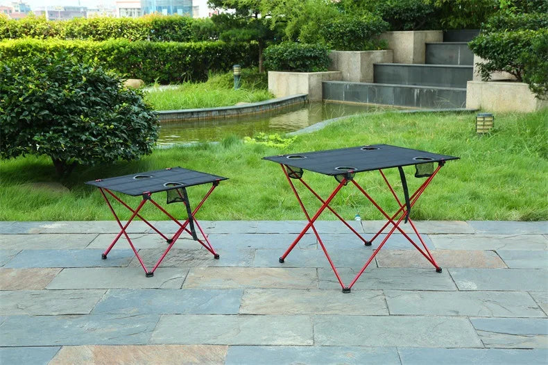 All Aluminum Alloy Folding Tables and Chairs Outdoor Picnic Table Set Ultra-light Casual Barbecue Camping Table Portable