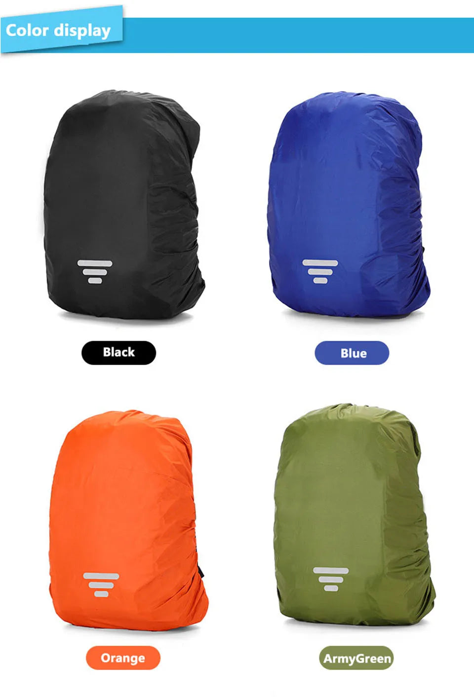 Rain Cover Backpack Reflective 25L 35L 45L 60L Waterproof Bag Fashion Tactical Outdoor Camping Hiking Climbing Dust Raincover