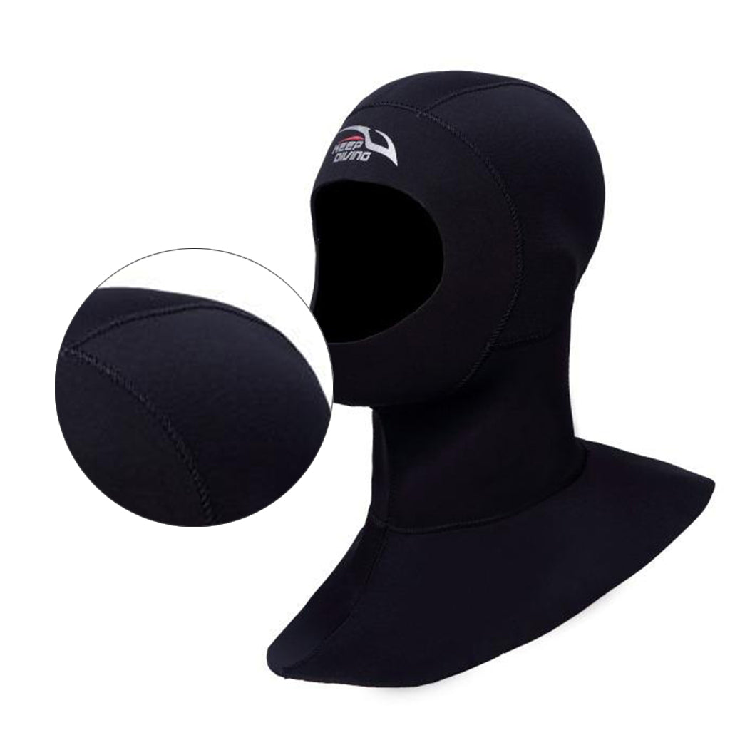 3mm Neoprene Thermal Diving Wetsuit Hood w/ Shoulder Snorkeling Equipment Hat Cap Adults Surfing Hat Canoeing Balaclavas Beanie