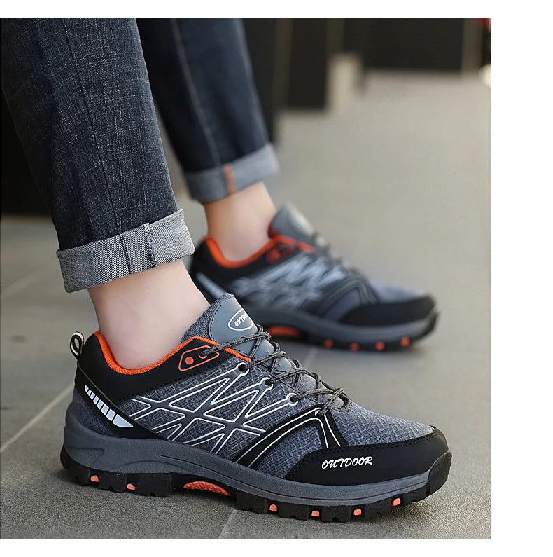 Summer Green Men Hiking Shoes Outdoor Non-slip Low Men Sport Sneakers for Trekking Climbing Breathable Mesh Walking Trainers Men