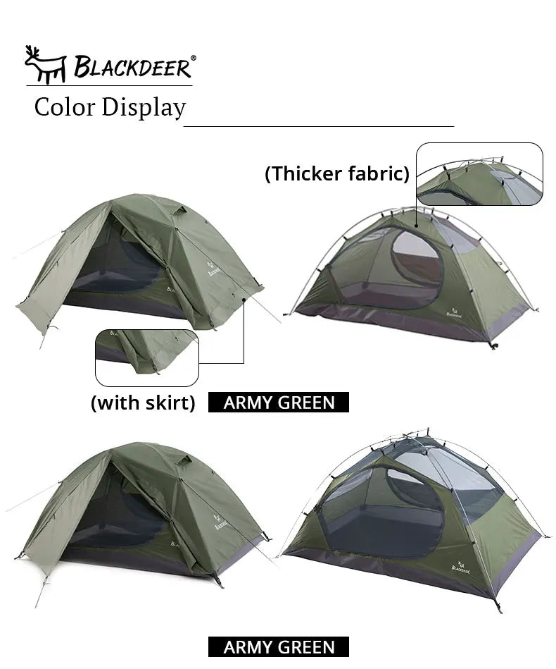 Blackdeer Archeos 2-3 People Backpacking Tent Outdoor Camping 4 Season Winter Skirt Tent Double Layer Waterproof Hiking Survival