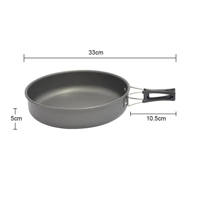 2023 New Non-stick Travel Aluminum Alloy Portable Outdoor Utensil Cooking Pan Hiking Kitchen Frying Cookware Camping Picnic X2M6