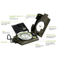 Mulitifunctional Outdoor Survival Military Compass Camping Waterproof Geological Compass Digital Navigation Equipment