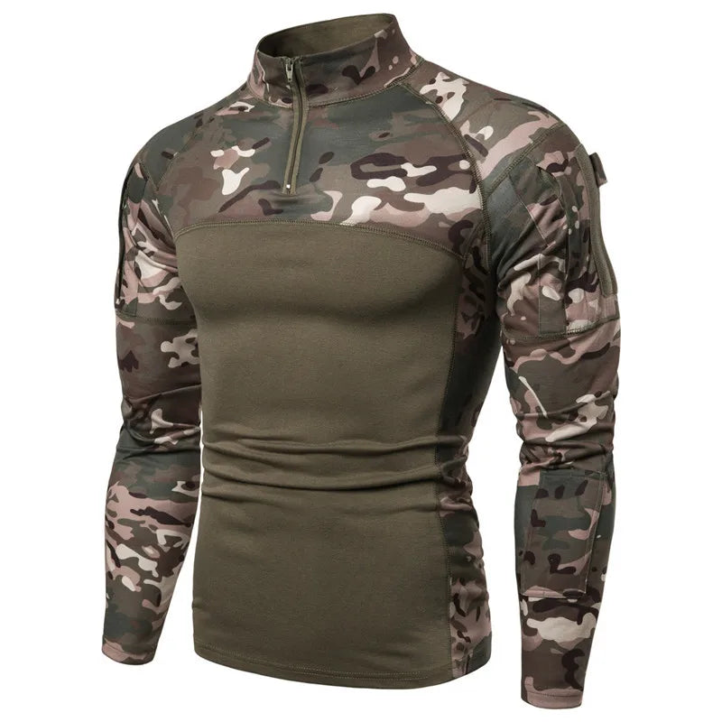 Men's Long Sleeve T-Shirt   Outdoor Trekking Camping Climbing Fishing Male Sports Slim Fit Pullover Clothing