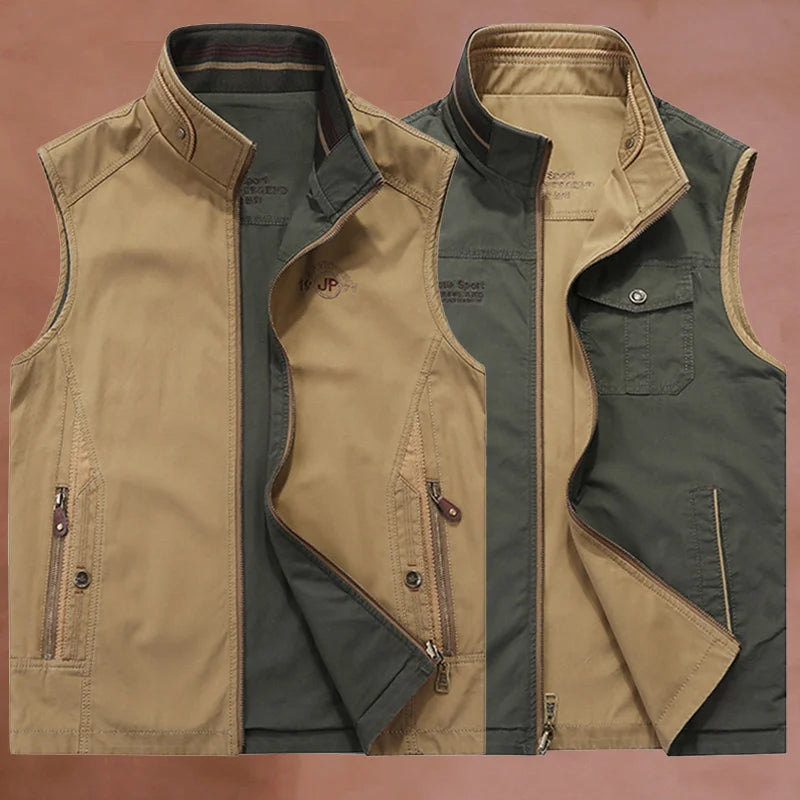 Spring New Outdoor Men's Vest Casual Clothing Fashion Thermal Business Jackets Man Autumn Sleeveless Jacket Tactical Work Vests