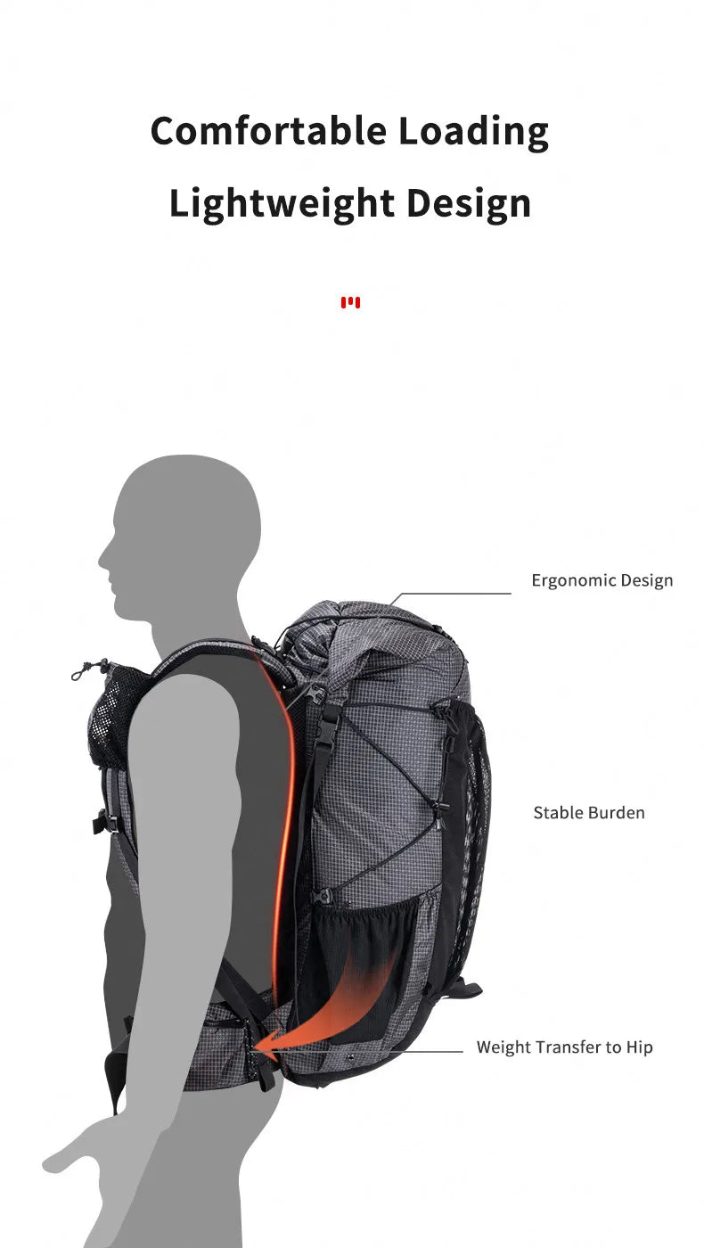 Naturehike Outdoor Large Capacity Travel Hiking Camping Backpack 60 + 5L Lightweight Rock Series Hiking Backpack