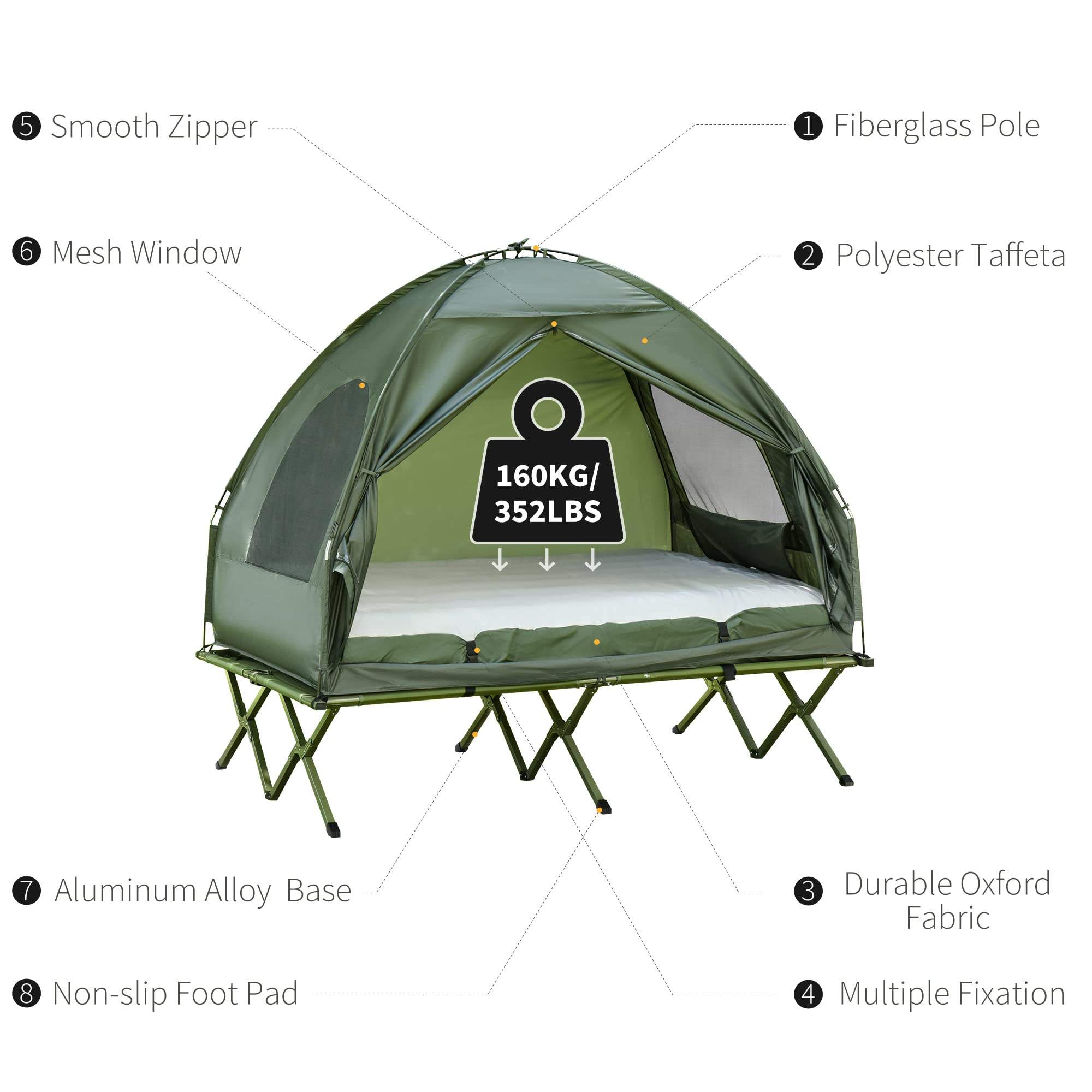 Foldable Elevated Camping Bed Tent for 2 People - Portable & Waterproof