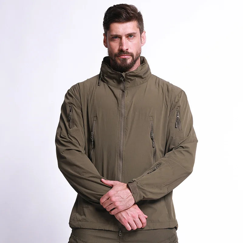 ESDY Sports Jacket Thin Single Layer Sunscreen Skin Clothing Outdoor Climbing Combat Tactical Swat Hiking Trekking Fishing Suits