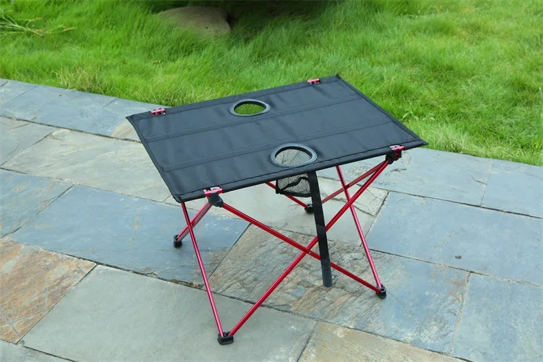 All Aluminum Alloy Folding Tables and Chairs Outdoor Picnic Table Set Ultra-light Casual Barbecue Camping Table Portable