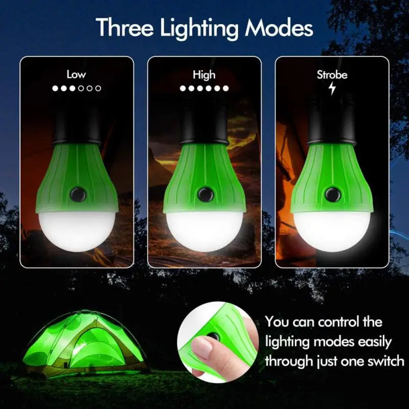 Camping Lantern Outdoor Light Battery Powered Lights Multicolor Waterproof Lighting Mini Portable LED Lamp Bulb Emergency Light