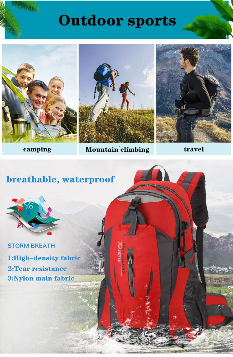 30L Men Women Outdoor Fishing Bags Waterproof Travel Trekking Backpack Climbing Hiking Camping Rucksack Tactical Sports Bags