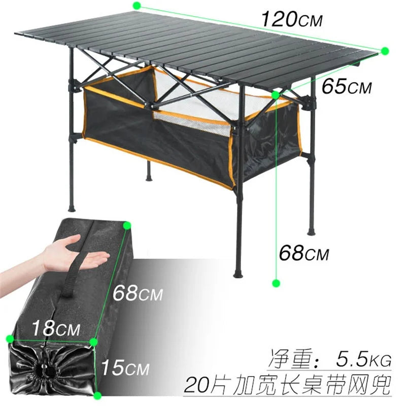 New Outdoor Folding Table Chair Camping Aluminium Alloy BBQ Picnic Table Waterproof Durable Folding Table Desk