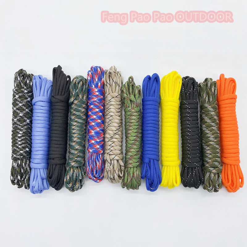 100FT 50FT Dia.4mm 7 stand Cores Paracord for Survival Parachute Cord Lanyard Camping Climbing Camping Rope Hiking Clothesline