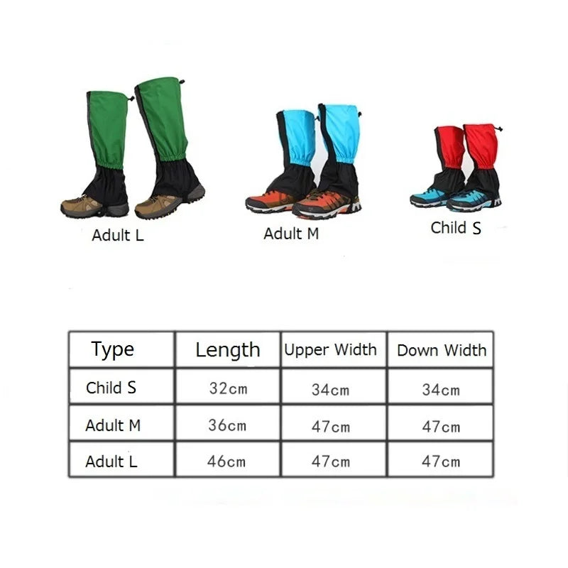 Outdoor Hiking Legging Gaiters Waterproof Leg Covers For Camping Climbing Skiing Desert Boots Shoes Snow Gaiters Legs Protection